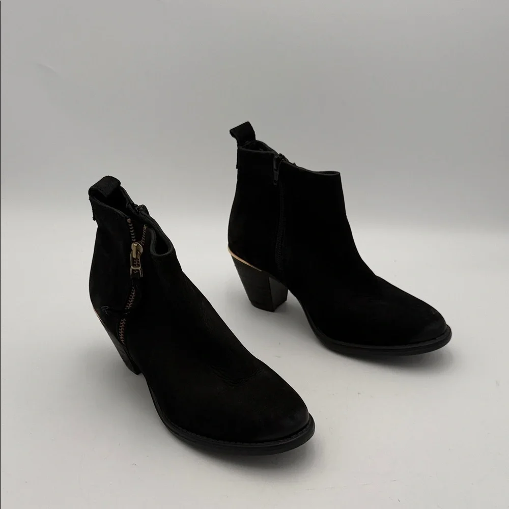 Steve Madden Elegant Black Ankle Boots women 8.5 leather festival retro Y2K